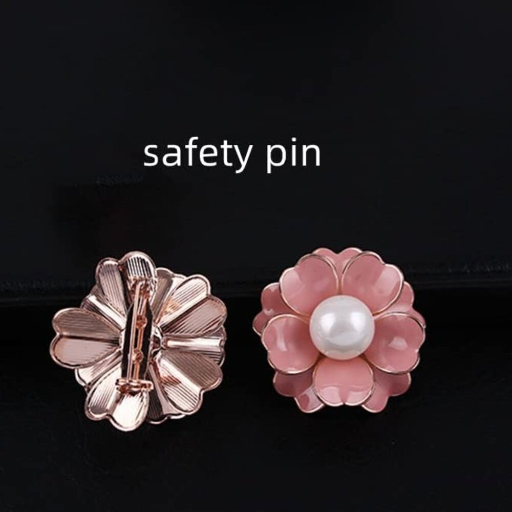 Women's Flower Pearl Enamel Brooch Pins for Ladies Jewelry - Picture 4 of 5